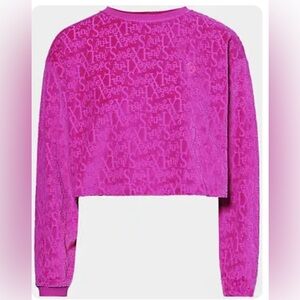 SAVAGE  X FENTY -Signature Script Cropped Vibrant Pink SET